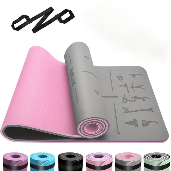 ComfortFit TPE Yogamat 6mm – Ideaal voor Thuis workouts, Yoga & Stretching – Antislip & Huidvriendelijk van Merkloos