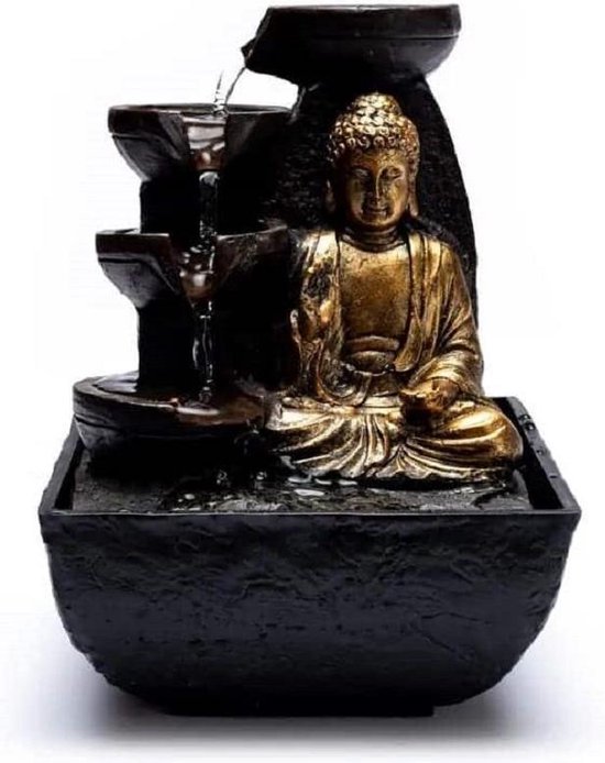 Compassion Boeddha Waterfontein - 13,3x13,3x17,3 Cm - 13.3x13.3x17.3 cm van Merkloos