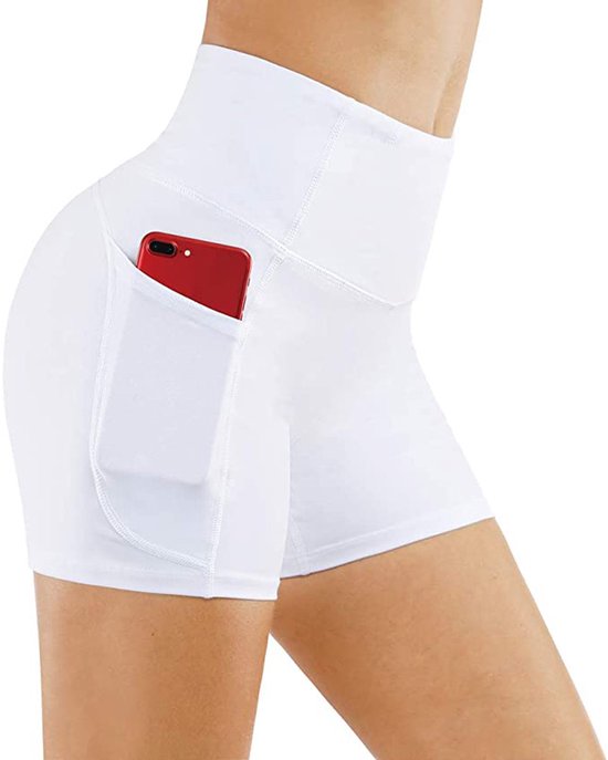 Compressieshorts - Perfect voor yoga en workouts Wit S