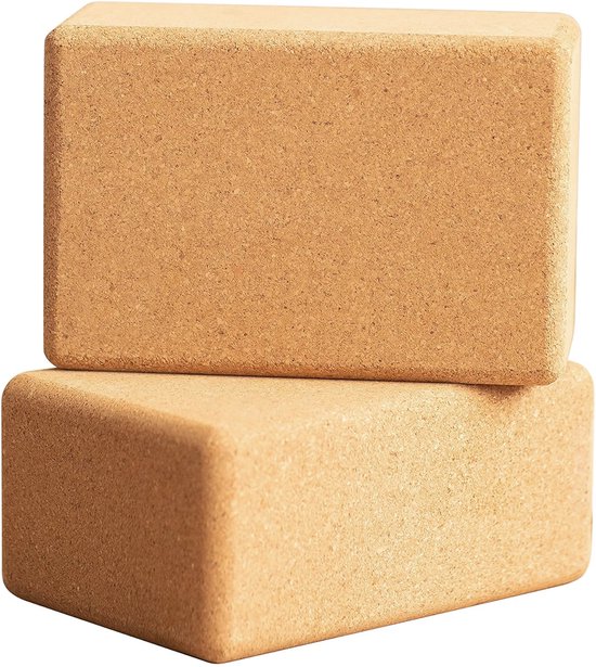 Cork Yoga Blocks 2 Pack Set -Natural Cork from Portugal, Yoga Blocks Non-Slip&Anti-Tilt for Women| Men, Lightweight, Odor-Resistant| Moisture-Proof, Perfect Yoga Equipment van Heathyoga
