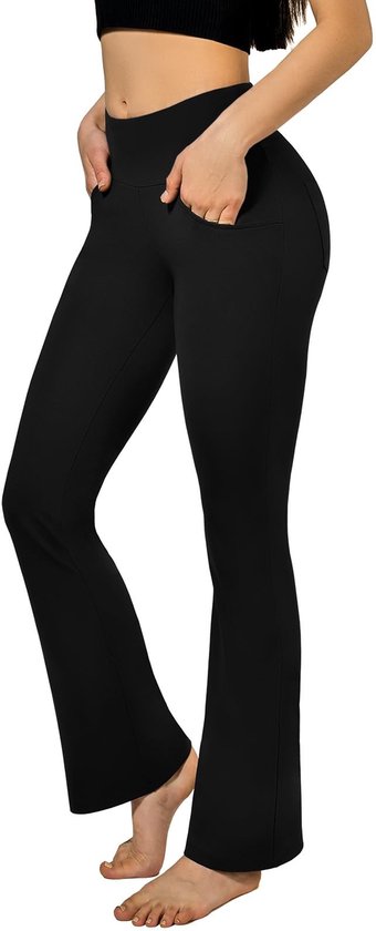 Cosensi - Flared Yoga Broek - Hoge Taille - Comfortabele Opaque Bootcut - Met Zakken - Ideaal voor Yoga en Sport - Dames Joggingbroek van cosensi