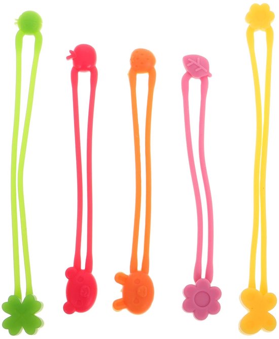 Cosensi - Silicone Binding Bands - Herbruikbare Elastieken - Multicolor - Voor Bento Boxen - Ideaal voor Kantoor en Thuis - Set van 5 van cosensi