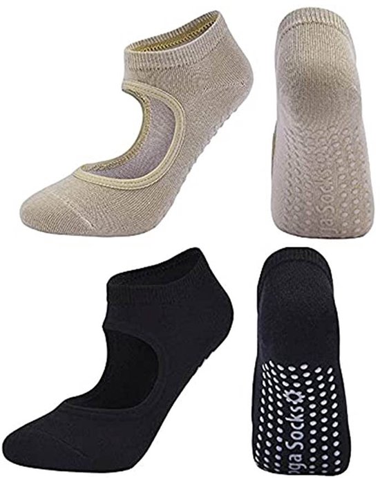 Cosensi - Yoga Sokken - Antislip - Ideaal voor Pilates en Dans - Zwart - Binnen Sok - Comfortabel - Geschikt voor Dames van cosensi