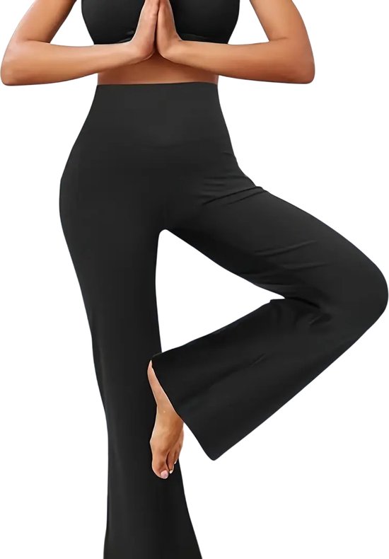 COZYFLOW Legging - Zacht Materiaal - Flare Pants - Flared Sportbroek - Comfortabel & Stijlvol - Zwart - Maat XXL van COZYFLOW
