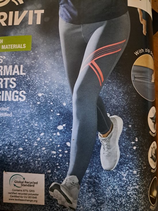 Crivit Dames Sport Thermische Legging - Blauw/Roze - Maat L 44/46 van CRIVIT