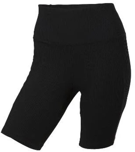 Crivit Korte Dames Sportlegging / Zwart / Geribbeld / Maat L 44/46 /Met telefoonzakje