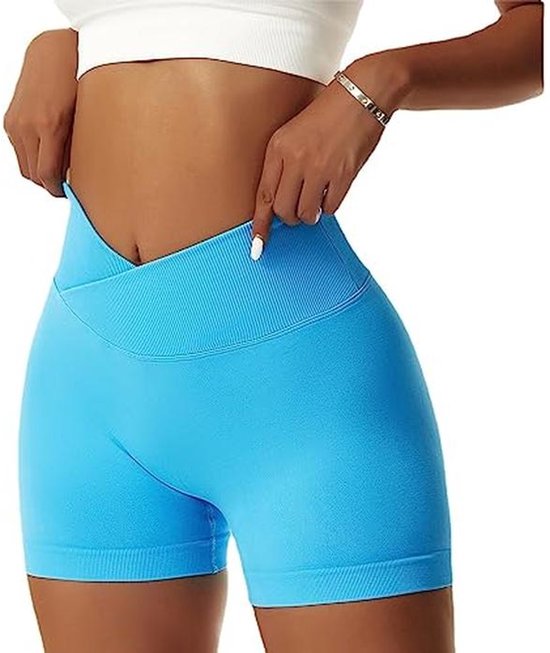 Crossover Sportshorts Dames voor Yoga en Training - Korte Elastische Sportkleding