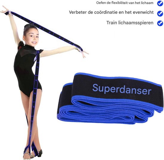 Crrynuo Yoga riem/ strap - Premium Yoga Riem - Yoga strap - Katoen- 80cm - blauw van Crrynuo