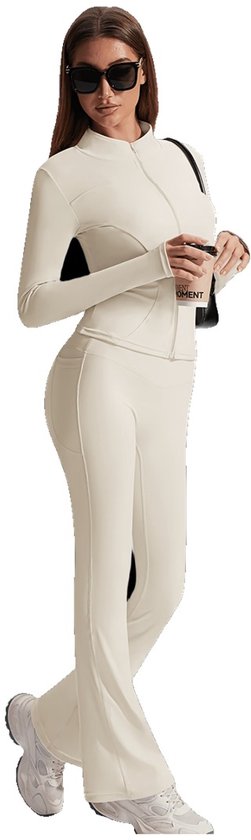 Currero Pilates Pak Dames - Yoga - Buttshaper - Gym - Fitness - Butt Lift - Bil Vergrotend - Heup Liftend - Yogakleding - Beige L