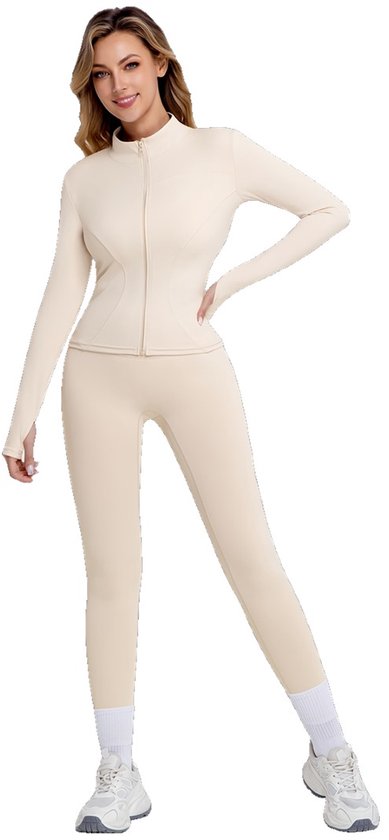 Currero Pilates Pak Dames - Yoga - Buttshaper - Gym - Fitness - Butt Lift - Bil Vergrotend - Heup Liftend - Yogakleding - Beige XL