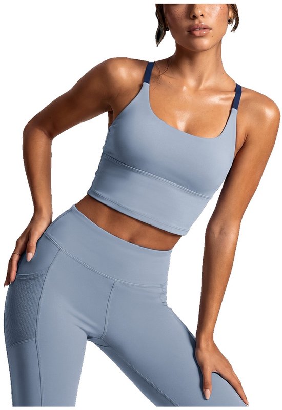 Currero Pilates Pak Dames - Yoga - Buttshaper - Gym - Fitness - Butt Lift - Bil Vergrotend - Heup Liftend - Yogakleding - Blauw S