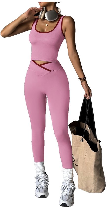Currero Pilates Pak Dames - Yoga - Buttshaper - Gym - Fitness - Butt Lift - Bil Vergrotend - Heup Liftend - Yogakleding - Donkerrood XS
