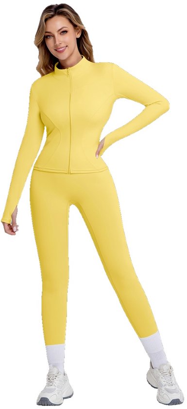 Currero Pilates Pak Dames - Yoga - Buttshaper - Gym - Fitness - Butt Lift - Bil Vergrotend - Heup Liftend - Yogakleding - Geel M