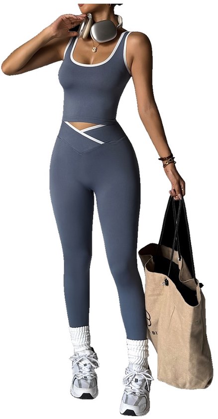 Currero Pilates Pak Dames - Yoga - Buttshaper - Gym - Fitness - Butt Lift - Bil Vergrotend - Heup Liftend - Yogakleding - Grijs XL
