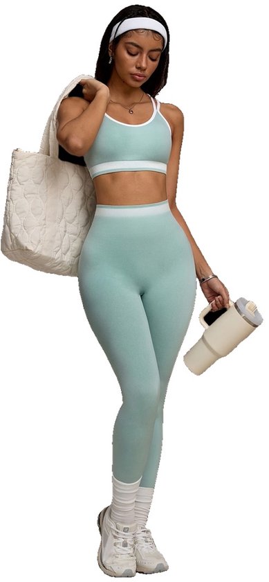 Currero Pilates Pak Dames - Yoga - Buttshaper - Gym - Fitness - Butt Lift - Bil Vergrotend - Heup Liftend - Yogakleding - Groen L