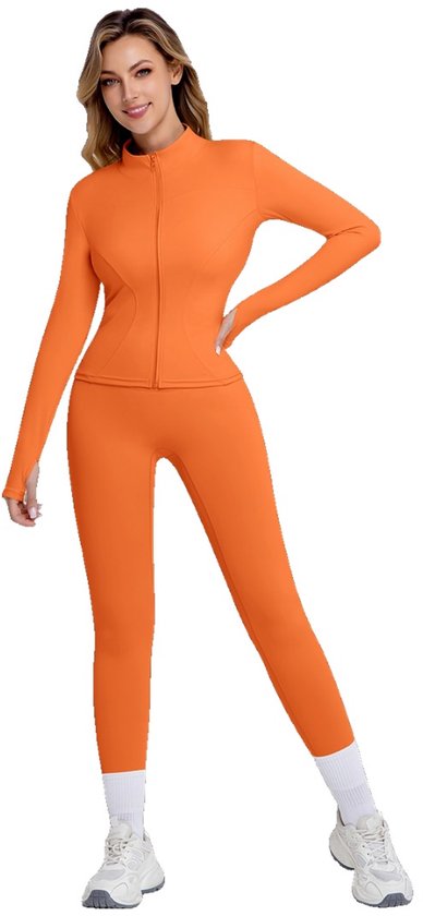 Currero Pilates Pak Dames - Yoga - Buttshaper - Gym - Fitness - Butt Lift - Bil Vergrotend - Heup Liftend - Yogakleding - Oranje M