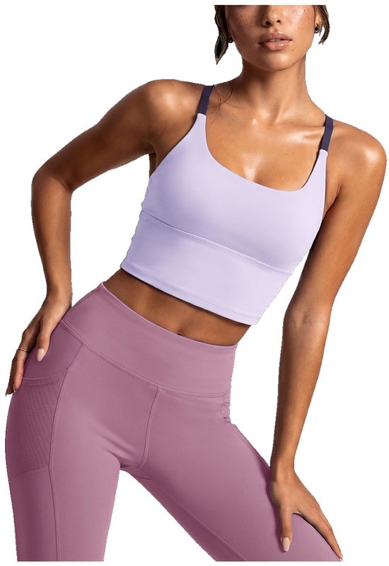 Currero Pilates Pak Dames - Yoga - Buttshaper - Gym - Fitness - Butt Lift - Bil Vergrotend - Heup Liftend - Yogakleding - Paars + Paars L
