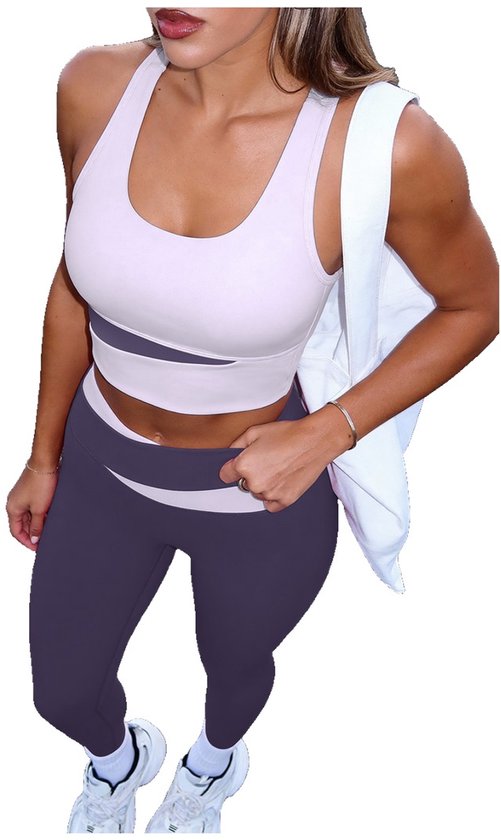 Currero Pilates Pak Dames - Yoga - Buttshaper - Gym - Fitness - Butt Lift - Bil Vergrotend - Heup Liftend - Yogakleding - Paars + Paars M
