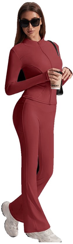 Currero Pilates Pak Dames - Yoga - Buttshaper - Gym - Fitness - Butt Lift - Bil Vergrotend - Heup Liftend - Yogakleding - Rood M