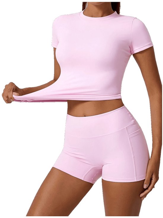 Currero Pilates Pak Dames - Yoga - Buttshaper - Gym - Fitness - Butt Lift - Bil Vergrotend - Heup Liftend - Yogakleding - Roze XL