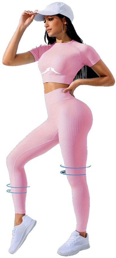 Currero Pilates Pak Dames - Yoga - Buttshaper - Gym - Fitness - Butt Lift - Bil Vergrotend - Heup Liftend - Yogakleding - Roze XS