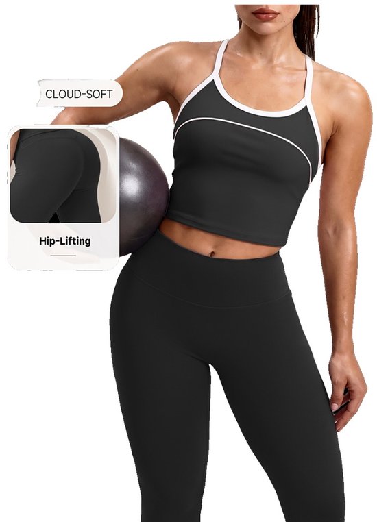 Currero Pilates Pak Dames - Yoga - Buttshaper - Gym - Fitness - Butt Lift - Bil Vergrotend - Heup Liftend - Yogakleding - Zwart XS