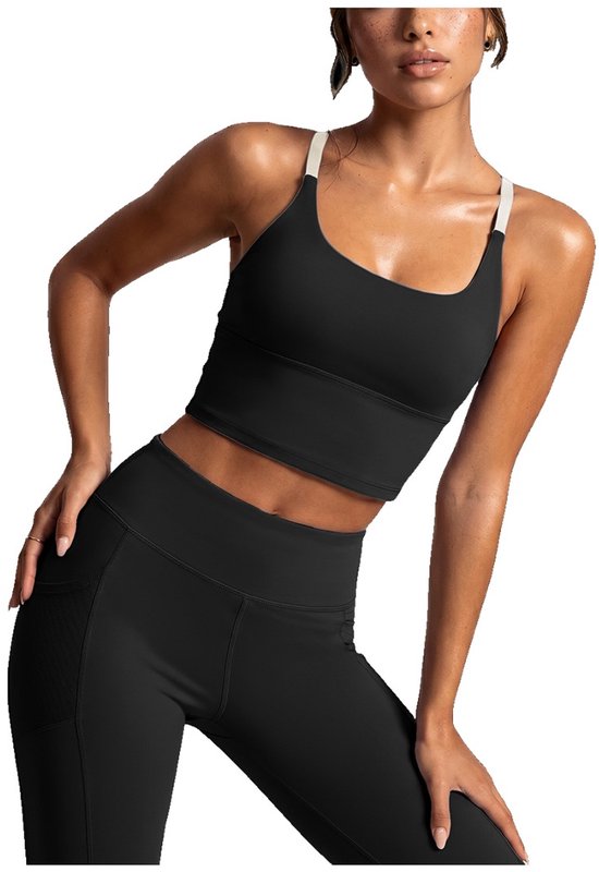 Currero Pilates Pak Dames - Yoga - Buttshaper - Gym - Fitness - Butt Lift - Bil Vergrotend - Heup Liftend - Yogakleding - Zwart + Zwart M