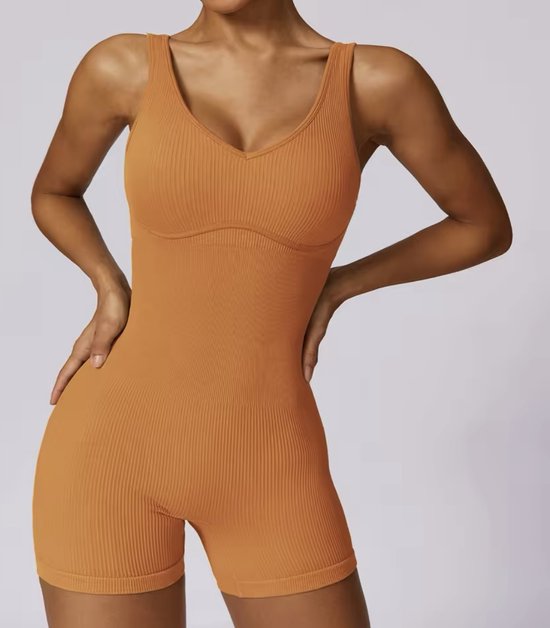 DAILY GYM JUMPSUIT - Maat M - Oranje - Jumpsuit - Gymwear - Sportkleding