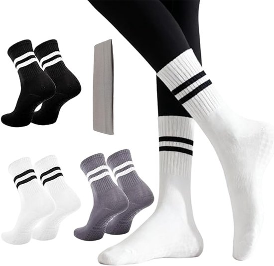 Dailygoods - 3 Paar Antislip Sokken voor Dames - Yoga en Pilates Sokken met Grepen