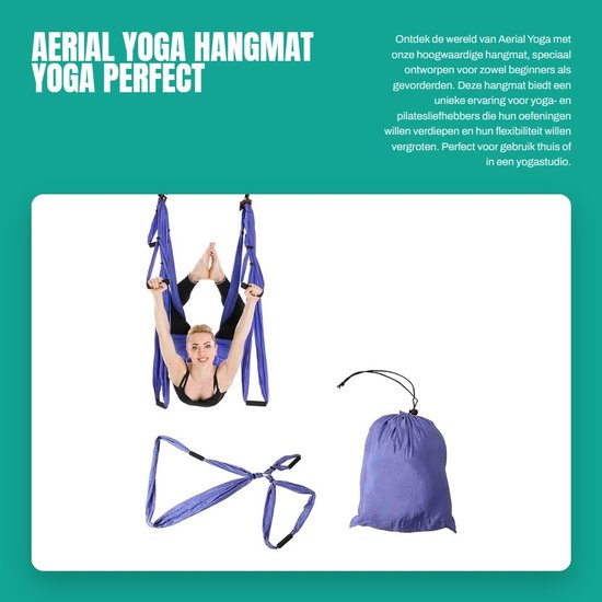 Dailygoods- Aerial Yoga Hangmat - Huidvriendelijk - Schuimhandvat - Verstelbaar - Geschikt voor Thuispraktijk - Uitstekend Vakmanschap - Yogahangmat van Dailygoods