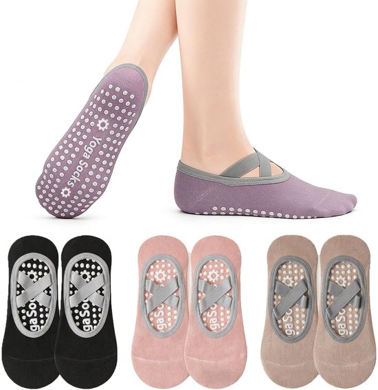 Dailygoods - Antislip Damessokken met Kruisbandjes - Perfect voor Yoga en Pilates