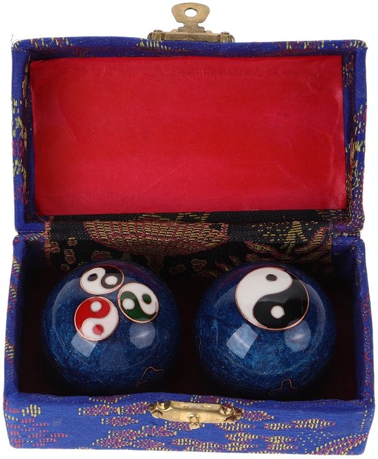 Dailygoods- Baoding Ballen 2 Stuks - Geëmailleerd - Meditatie Ballen - Fitness Handballen - Feng Shui - 4,20 cm Grootte - Duurzaam en Lichtgewicht