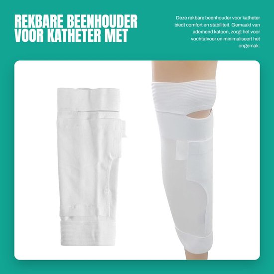 Dailygoods- Beenzak met riem - Rekbare Beenzakhouder - Urinezakhouder/Catheterhouder - Ademend Katoen - Maat M - Machinewasbaar - Urinezak