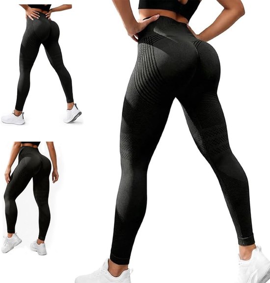 Dailygoods- Compressielegging Dames Hoge Taille - 3D Anti-Cellulitis - Push-Up Legging - Lymfedrainage - Sportbroek - Squat Proof - Sportlegging