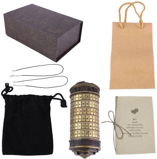 Dailygoods- Cryptex Klassiek Ontwerp - Codeslot - Wachtwoord Wijzigbaar - Metaal - 13x16x23cm - Ideaal voor Notities en Sieraden