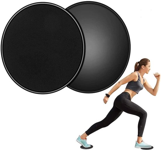 Dailygoods- Fitnessdiscs 2x Set - Glijschijven voor Thuis - Multifunctioneel Gebruik - Antislip Coating - Geschikt voor Tapijt/Tegels/Laminaat/Houten Vloer - 17,5 cm