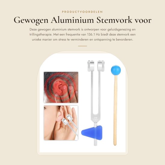 Dailygoods - Gewogen Aluminium Stemvork voor Geluidsgenezing en Trillingstherapie van Dailygoods
