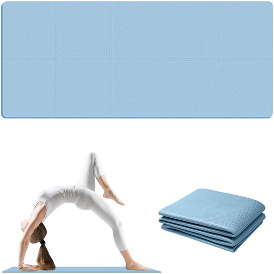 Dailygoods - Gymnastiekmat met Antislip - Ideaal voor Fitness, Pilates en Yoga - 183 x 61 cm - Blauw