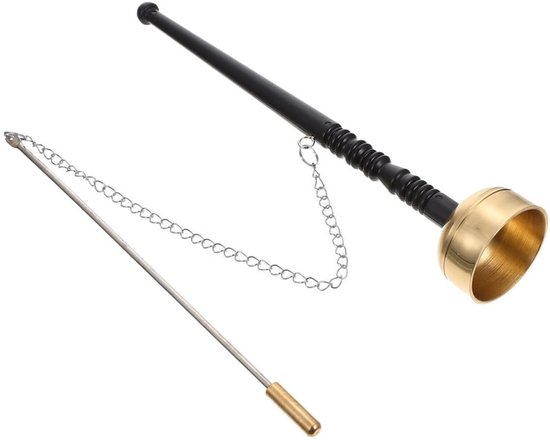 Dailygoods- Handbel Yinqing met Lange Steel - Boeddhistische Handbel - Meditatie Bel - Spirituele Rituelen - Duurzaam Koper - Rustgevende Sfeer - Meditatiebel