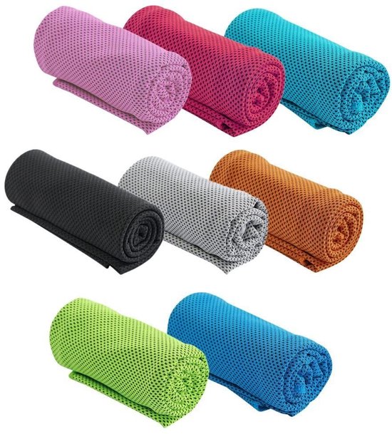 Dailygoods- Koeldoek 8 Stuks - Microvezel - Zachte Koele Handdoek - Verkoelende Handdoek - Ideaal voor Yoga/Gym - Afmetingen 30 x 90 cm - Koelhanddoek