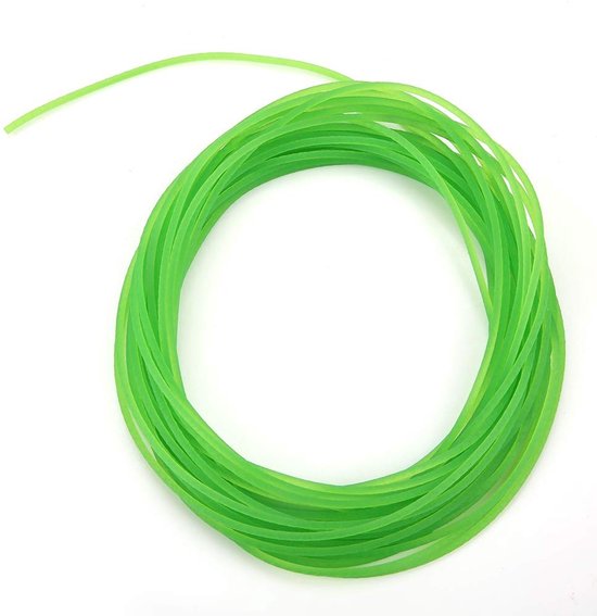 Dailygoods- Polyurethaan Ronde Riem 10 m - Glanzend - Ruw Oppervlak - 2 mm - Groen - Kwaliteitsproduct voor Industrie van Dailygoods
