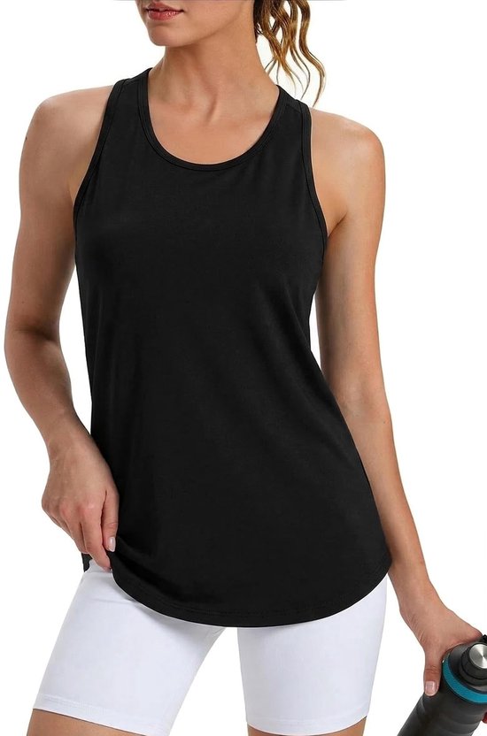 Dailygoods- Sport Tanktop Dames - Mouwloos - Sneldrogend - Ademend - UV-bescherming - Mesh-inzetstuk - Losse Pasvorm - Sportshirt