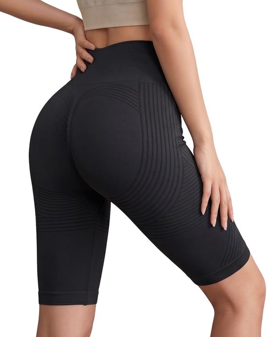 Dailygoods- Sportleggings Anti Cellulite - Hoge Taille - Compressie - Ondoorschijnend - Zwart - Draagcomfort voor Yoga/Fitness - Yogabroek