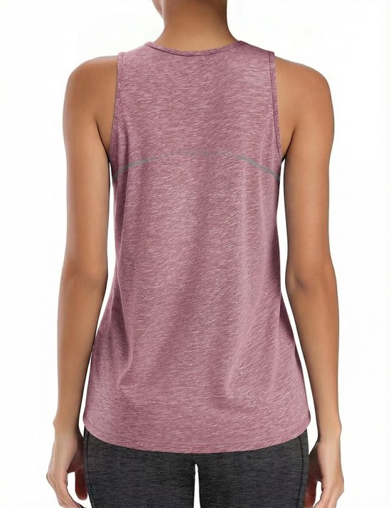 Dailygoods- Tanktop Dames V-hals - Mouwloos - Ademend - Loose Fit - Gymtop - 92% Polyester/8% Elastaan - Vierwegstretch - Sporttop