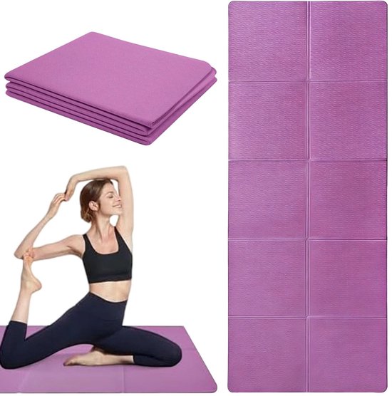 Dailygoods - Vouwbare Yoga Mat - 183 x 61 cm - Antislip Gym Mat voor Thuis en Reis