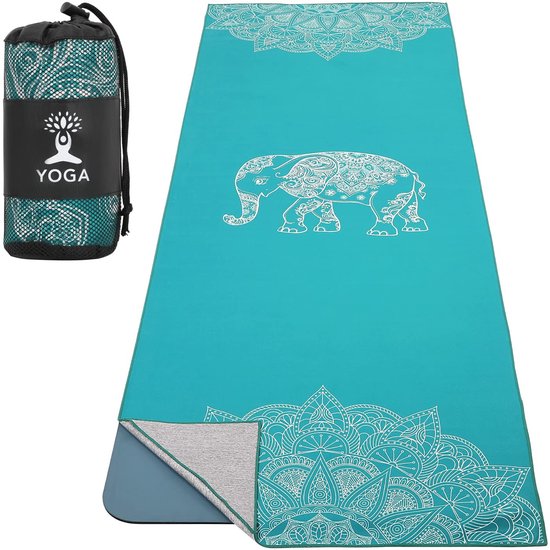 Dailygoods- Yogamat Antislip - Extra Dikke Fitnessmat - Sneldrogend - Hoekzak - Geschikt voor Yoga/Pilates - Drukpatroon - Yogahanddoek