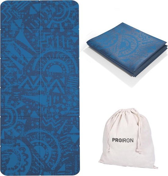 Dailygoods- Yogamat Antislip - Opvouwbaar - Reisyogamat - Gymnastiekmat - 173 cm x 61 cm x 2 mm - Lichtgewicht - Fitnessmat