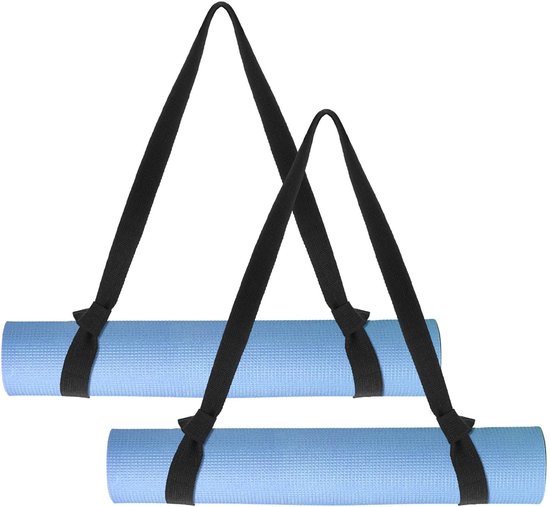 Dailygoods- Yogamat Draagriem 2 Stuks - Verstelbare Houder - Duurzaam Polyester - Eenvoudig Opbergen - Zwart - Afmetingen 61x3,8 cm - Yogamat Sling