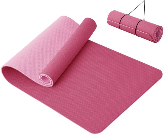 Dailygoods- Yogamat Extra Dik 10 mm - Antislip Fitnessmat - TPE Yogamat - Oefenmatje Pilates - 183x61 cm - Huidvriendelijk en Duurzaam - Oefenmat van Dailygoods