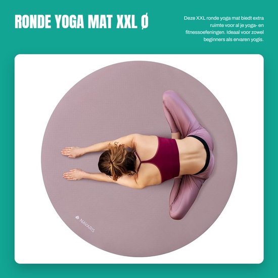 Dailygoods- Yogamat XXL Ø 120 cm - Antislip - Fitnessmat - Yoga mat extra dik - Yogamat voor pilates - 360 graden workout - Yogamatten van Dailygoods